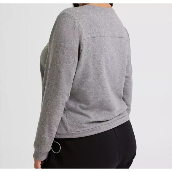 Torrid Supersoft Fleece Bungee Sweatshirt 42985704 Heather Grey Women's 2 2X NWT - Picture 2 of 10